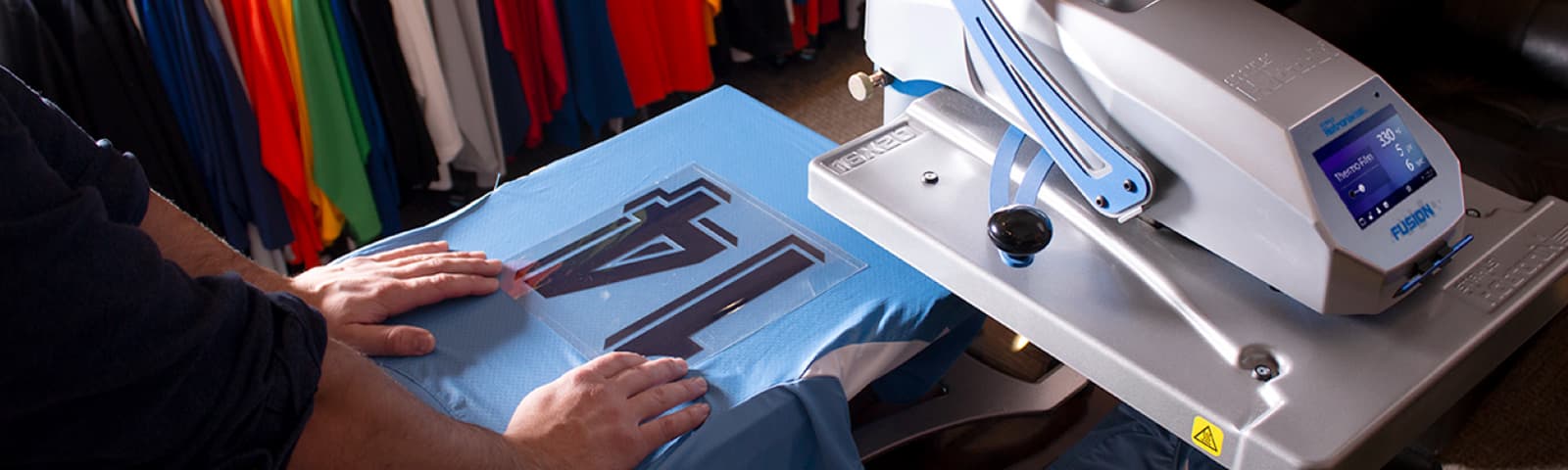 Working hands resting on an ironing pulling between careful movements