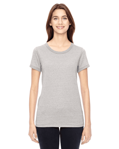 Sample of Alternative 01913E Ladies' Ideal Eco Mock Twist Ringer T-Shirt in ECO MCK NICKEL style