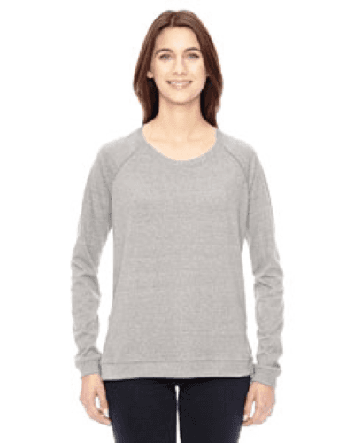 Sample of Alternative 0191E Ladies' Eco-Mock Twist Locker Room Pullover in ECO MCK NICKEL style