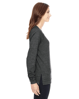 Sample of Alternative 01919E1 Ladies' Locker Room Eco-Jersey Pullover in ECO BLACK from side sleeveleft