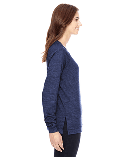 Sample of Alternative 01919E1 Ladies' Locker Room Eco-Jersey Pullover in ECO TRUE NAVY from side sleeveleft