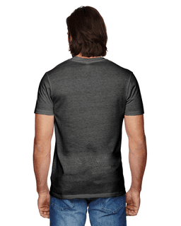 Sample of Alternative 01939E1 Men's Eco Jersey Triblend Pocket Crew in ECO BLACK from side back