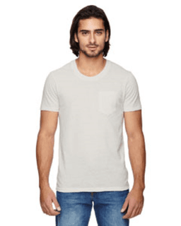 Sample of Alternative 01939E1 Men's Eco Jersey Triblend Pocket Crew in ECO IVORY from side front