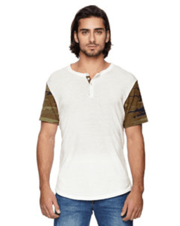 Sample of Alternative 01963E1 Men's Homerun Eco-Jersey T-Shirt in ECO IVORY CAMO from side front