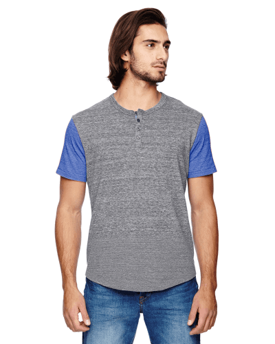 Sample of Alternative 01963E1 Men's Homerun Eco-Jersey T-Shirt in EC GRY EC P BLU style