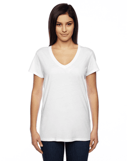 Sample of Alternative 02840MR Ladies' Everyday Cotton Modal V-Neck in WHITE from side front