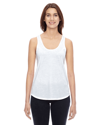 Sample of Alternative 04031C1 Ladies' Shirttail Satin Jersey Tank in WHITE style