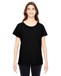 Sample of Alternative 04134C1 Ladies' Rocker Garment-Dyed T-Shirt in BLACK from side front