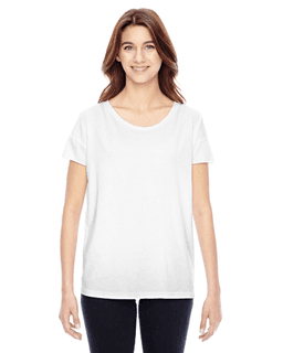 Sample of Alternative 04134C1 Ladies' Rocker Garment-Dyed T-Shirt in WHITE from side front