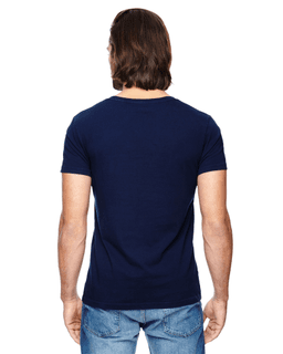 Sample of Alternative 04162C1 Men's Heritage Garment-Dyed T-Shirt in MIDNIGHT from side back