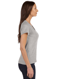 Sample of Alternative 04521C1 Ladies' Roadtrip T-Shirt in HEATHER GREY from side sleeveleft