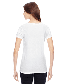 Sample of Alternative 04860C1 Ladies' Vintage Garment-Dyed Distressed T-Shirt in VINTAGE WHITE from side back