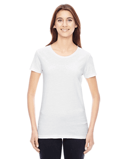 Sample of Alternative 04860C1 Ladies' Vintage Garment-Dyed Distressed T-Shirt in VINTAGE WHITE from side front