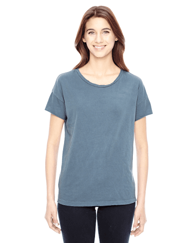 Sample of Alternative 04861C1 Ladies' Rocker Garment-Dyed Distressed T-Shirt in DK BLUE PIGMNT style