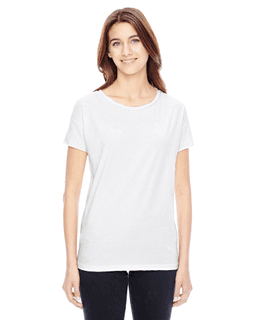 Sample of Alternative 04861C1 Ladies' Rocker Garment-Dyed Distressed T-Shirt in VINTAGE WHITE from side front
