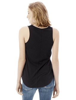 Sample of Alternative 05054BP Ladies' Backstage Vintage Jersey Tank in BLACK from side back