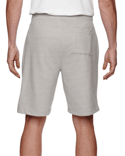 Sample of Alternative 05393E Men's Triple Double Eco-Mock Twist Shorts in ECO MCK NICKEL from side back