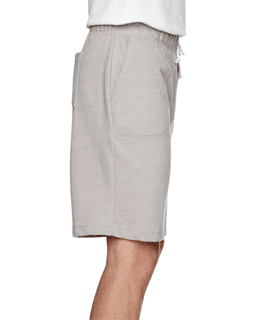 Sample of Alternative 05393E Men's Triple Double Eco-Mock Twist Shorts in ECO MCK NICKEL from side sleeveleft