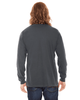 Sample of American Apparel 2007 Unisex Fine Jersey USA Made Long-Sleeve T-Shirt in ASPHALT from side back