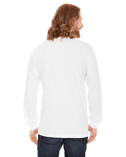 Sample of American Apparel 2007 Unisex Fine Jersey USA Made Long-Sleeve T-Shirt in WHITE from side back