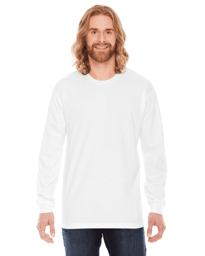 Sample of American Apparel 2007 Unisex Fine Jersey USA Made Long-Sleeve T-Shirt in WHITE style