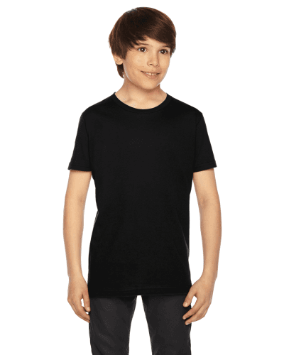 Sample of American Apparel 2201 Youth Fine Jersey USA Made Short-Sleeve T-Shirt in BLACK style