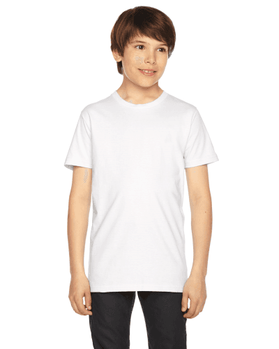 Sample of American Apparel 2201 Youth Fine Jersey USA Made Short-Sleeve T-Shirt in WHITE style
