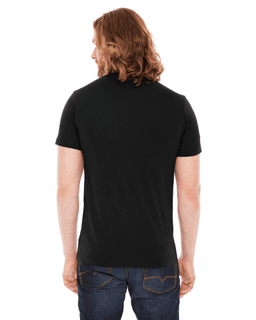 Sample of American Apparel 2406 Unisex Fine Jersey Pocket Short-Sleeve T-Shirt in BLACK from side back