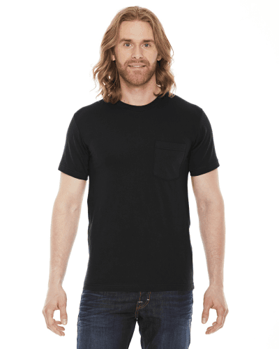 Sample of American Apparel 2406 Unisex Fine Jersey Pocket Short-Sleeve T-Shirt in BLACK style