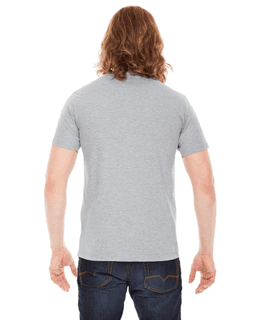 Sample of American Apparel 2406 Unisex Fine Jersey Pocket Short-Sleeve T-Shirt in HEATHER GREY from side back