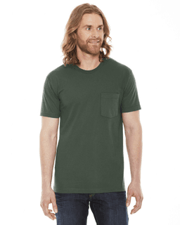 Sample of American Apparel 2406 Unisex Fine Jersey Pocket Short-Sleeve T-Shirt in LIEUTENANT from side front