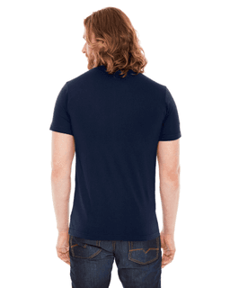 Sample of American Apparel 2406 Unisex Fine Jersey Pocket Short-Sleeve T-Shirt in NAVY from side back