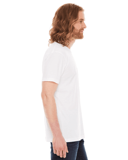 Sample of American Apparel 2406 Unisex Fine Jersey Pocket Short-Sleeve T-Shirt in WHITE from side sleeveleft