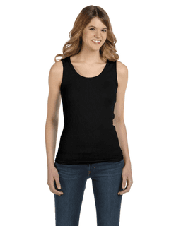 Sample of Anvil 2415 Ladies' 1x1 Baby Rib Tank in BLACK from side front