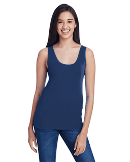 Sample of Anvil 2420L Ladies' Stretch Tank in NAVY from side front