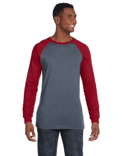 Sample of Canvas 3000C - Men's Jersey Long-Sleeve Baseball T-Shirt in DEEP HTH CARDNL style