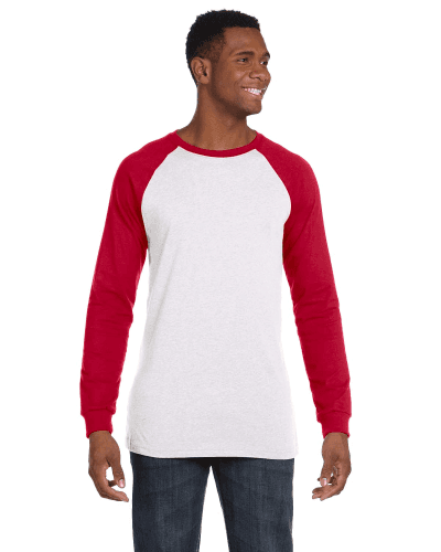 Sample of Canvas 3000C - Men's Jersey Long-Sleeve Baseball T-Shirt in WHITE CANVAS RD style