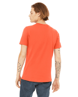 Sample of Canvas 3001 - Unisex Jersey Short-Sleeve T-Shirt in CORAL from side back