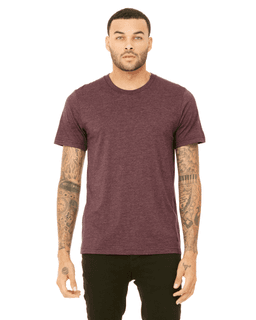Sample of Canvas 3001 - Unisex Jersey Short-Sleeve T-Shirt in HEATHER MAROON from side front