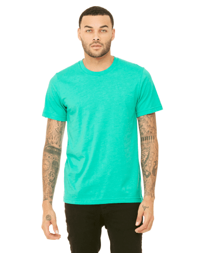 Sample of Canvas 3001 - Unisex Jersey Short-Sleeve T-Shirt in HEATHER SEA GRN style