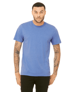 Sample of Canvas 3001 - Unisex Jersey Short-Sleeve T-Shirt in HTHR COLUM BLUE from side front