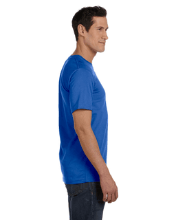 Sample of Canvas 3001 - Unisex Jersey Short-Sleeve T-Shirt in HTHR TRUE ROYAL from side sleeveleft