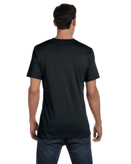 Sample of Canvas 3001 - Unisex Jersey Short-Sleeve T-Shirt in SOLID BLK BLEND from side back