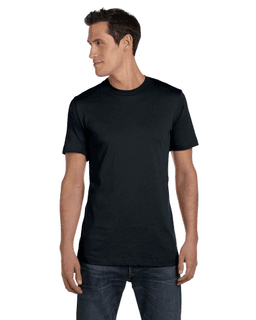 Sample of Canvas 3001 - Unisex Jersey Short-Sleeve T-Shirt in SOLID BLK BLEND from side front