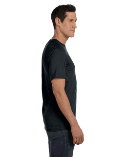 Sample of Canvas 3001 - Unisex Jersey Short-Sleeve T-Shirt in SOLID BLK BLEND from side sleeveleft