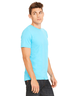 Sample of Canvas 3001 - Unisex Jersey Short-Sleeve T-Shirt in TURQUOISE from side sleeveleft