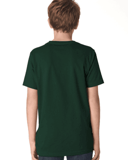Sample of Next Level 3310 - Boy's Cotton Crew in FOREST GREEN from side back