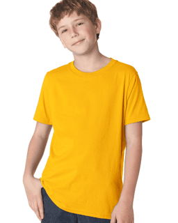 Sample of Next Level 3310 - Boy's Cotton Crew in GOLD from side front