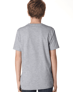 Sample of Next Level 3310 - Boy's Cotton Crew in HEATHER GRAY from side back