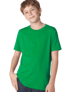 Sample of Next Level 3310 - Boy's Cotton Crew in KELLY GREEN from side front